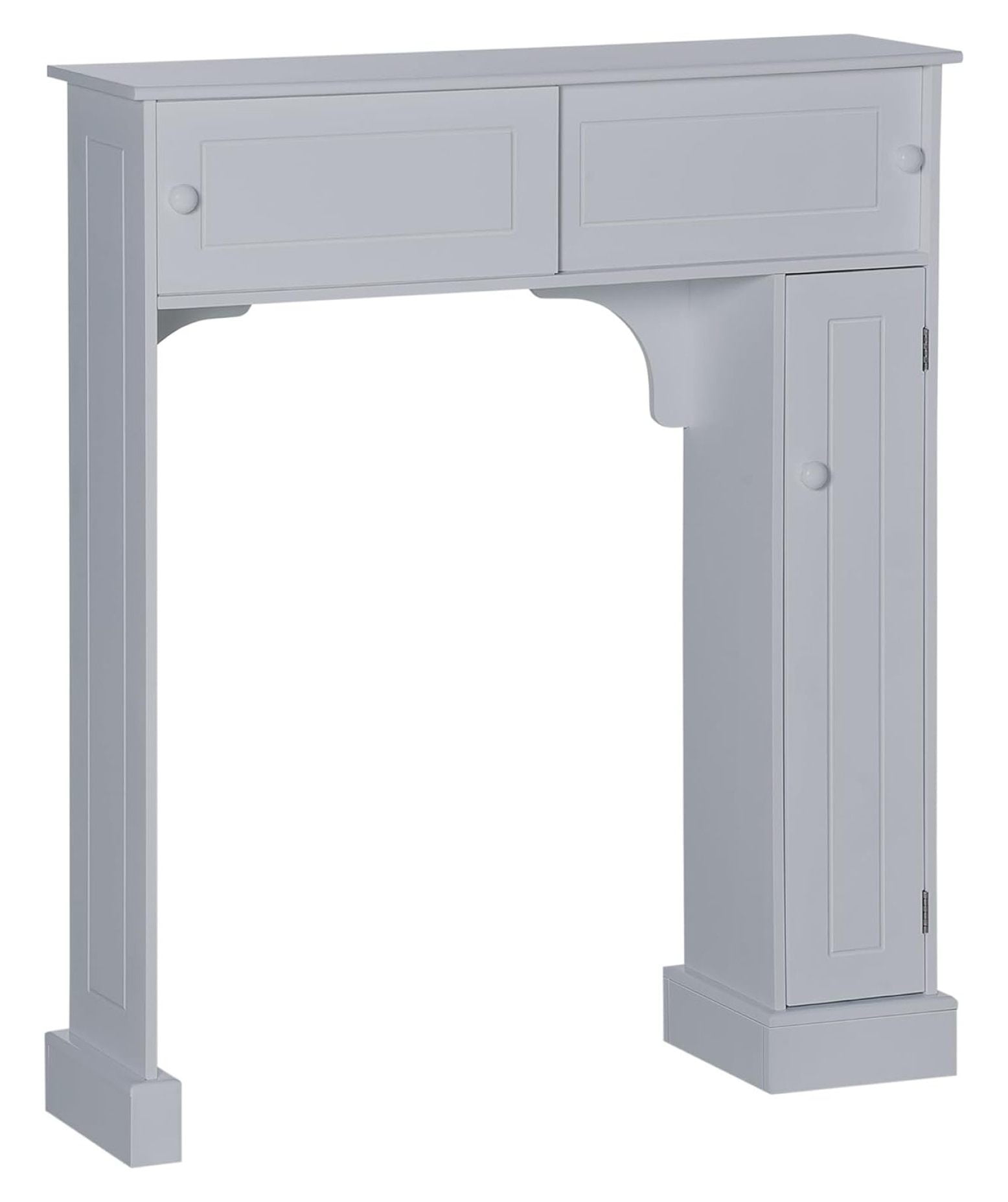 Gray Adjustable Over-the-Toilet Storage Cabinet with Cubes