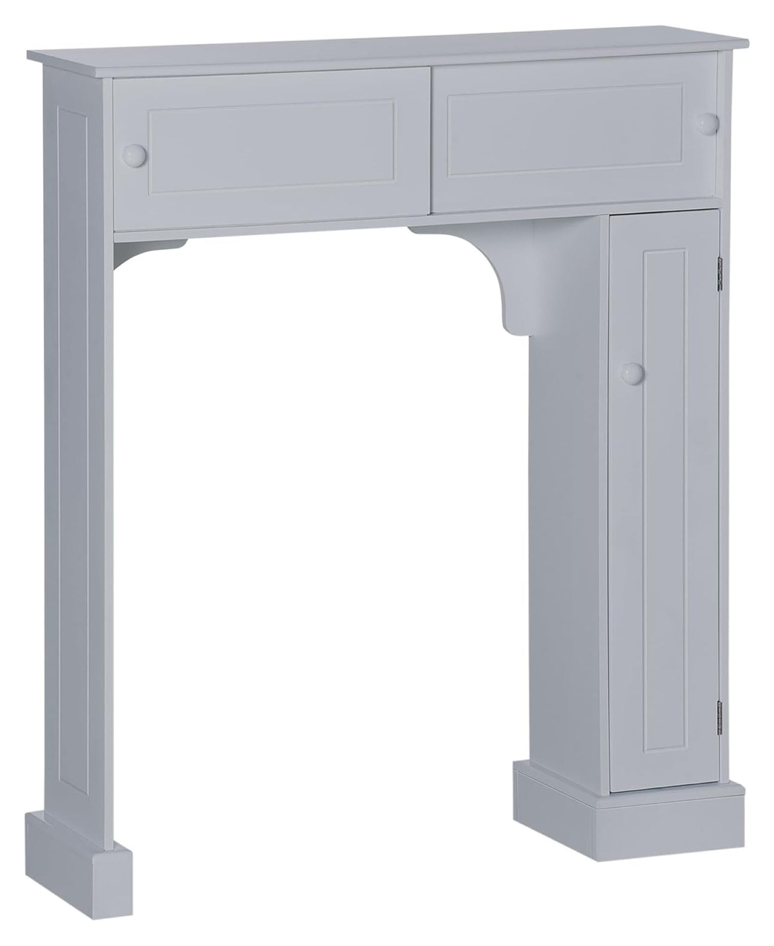 Gray Adjustable Over-the-Toilet Storage Cabinet with Cubes
