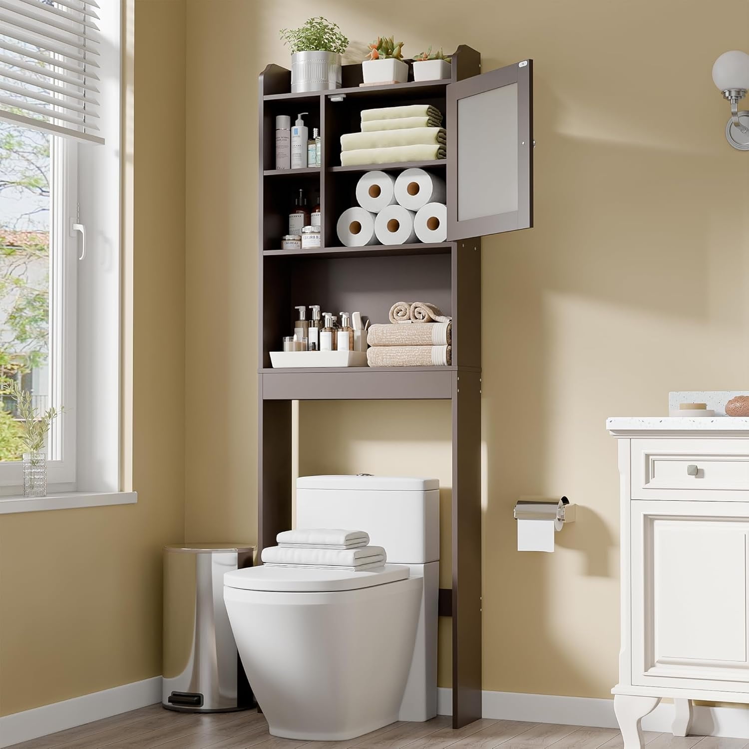 Over The Toilet Bathroom Storage Freestanding Wooden Bathroom