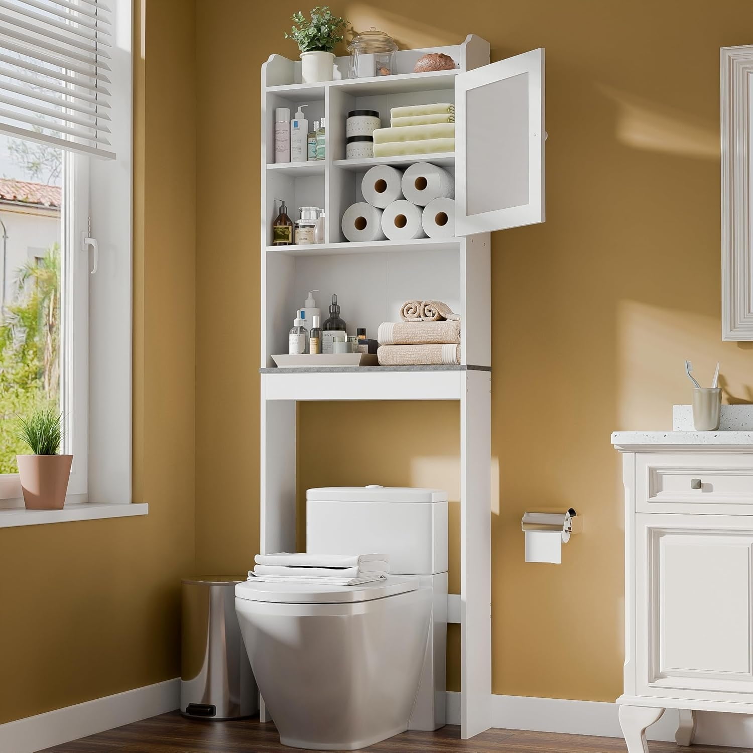 Over The Toilet Bathroom Storage Freestanding Wooden Bathroom