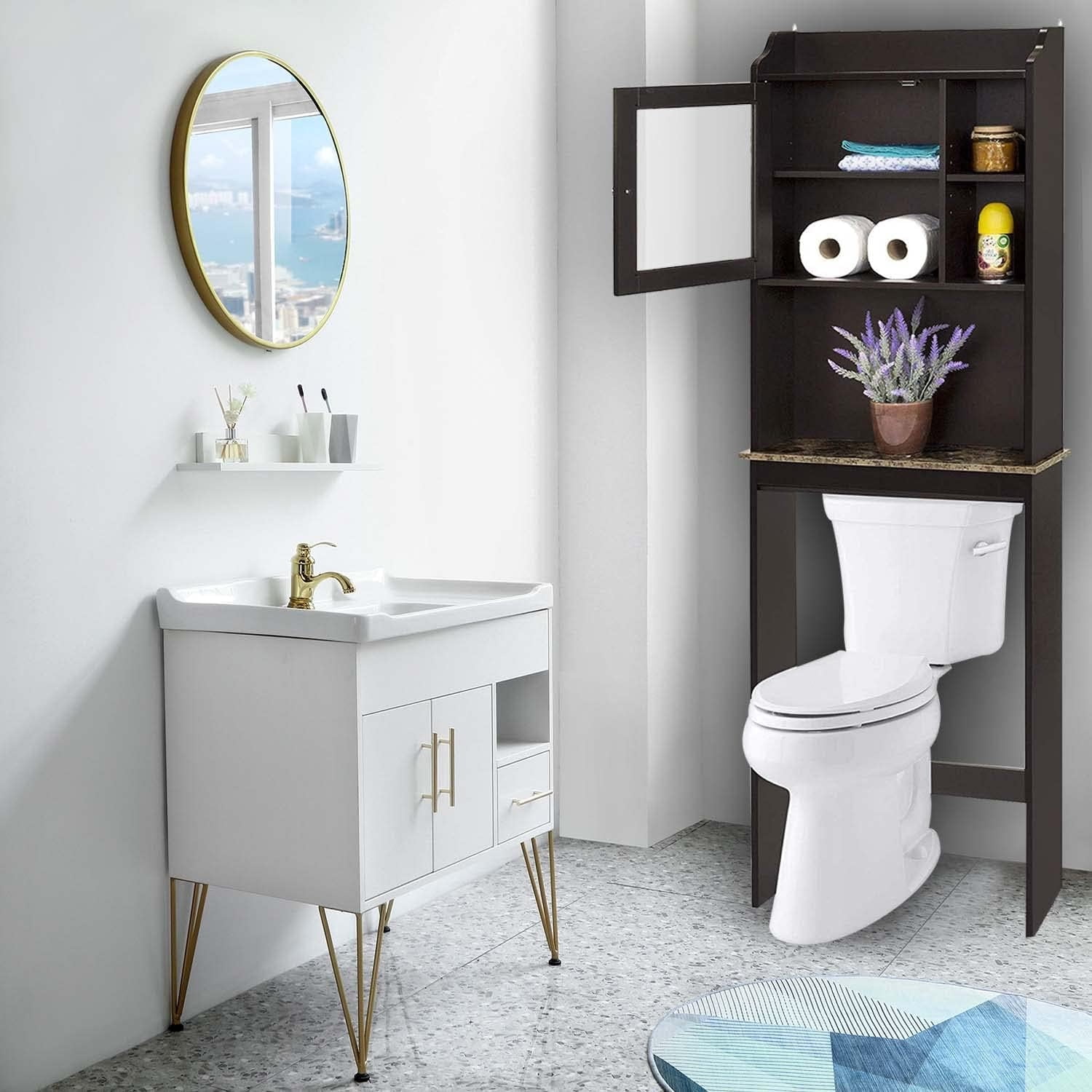 Over The Toilet Cabinet Shelves Bathroom Cabinet Behind Toilet Bathroom ...