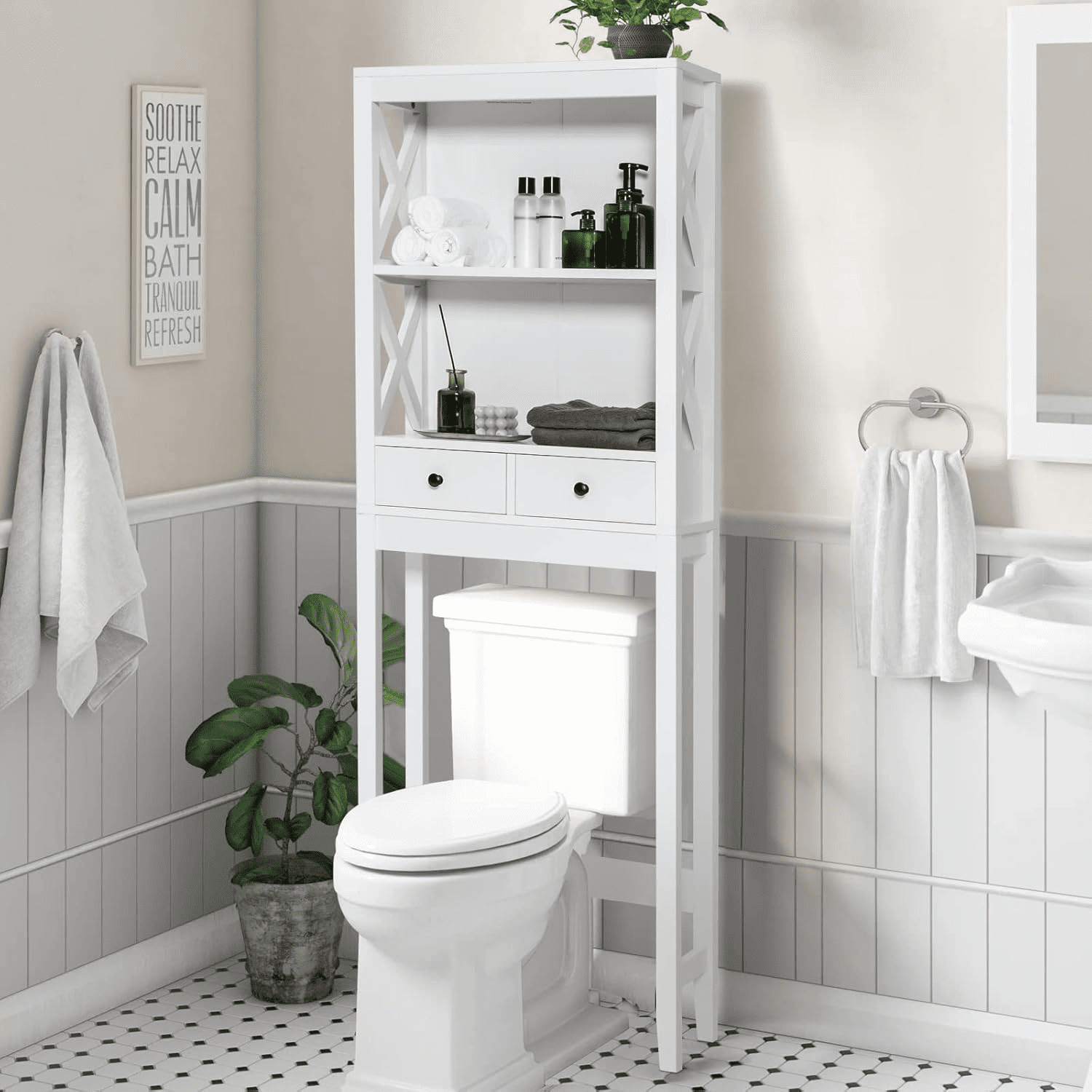 Over The Toilet Cabinet Storage Bathroom Space Saver Organizer Over ...