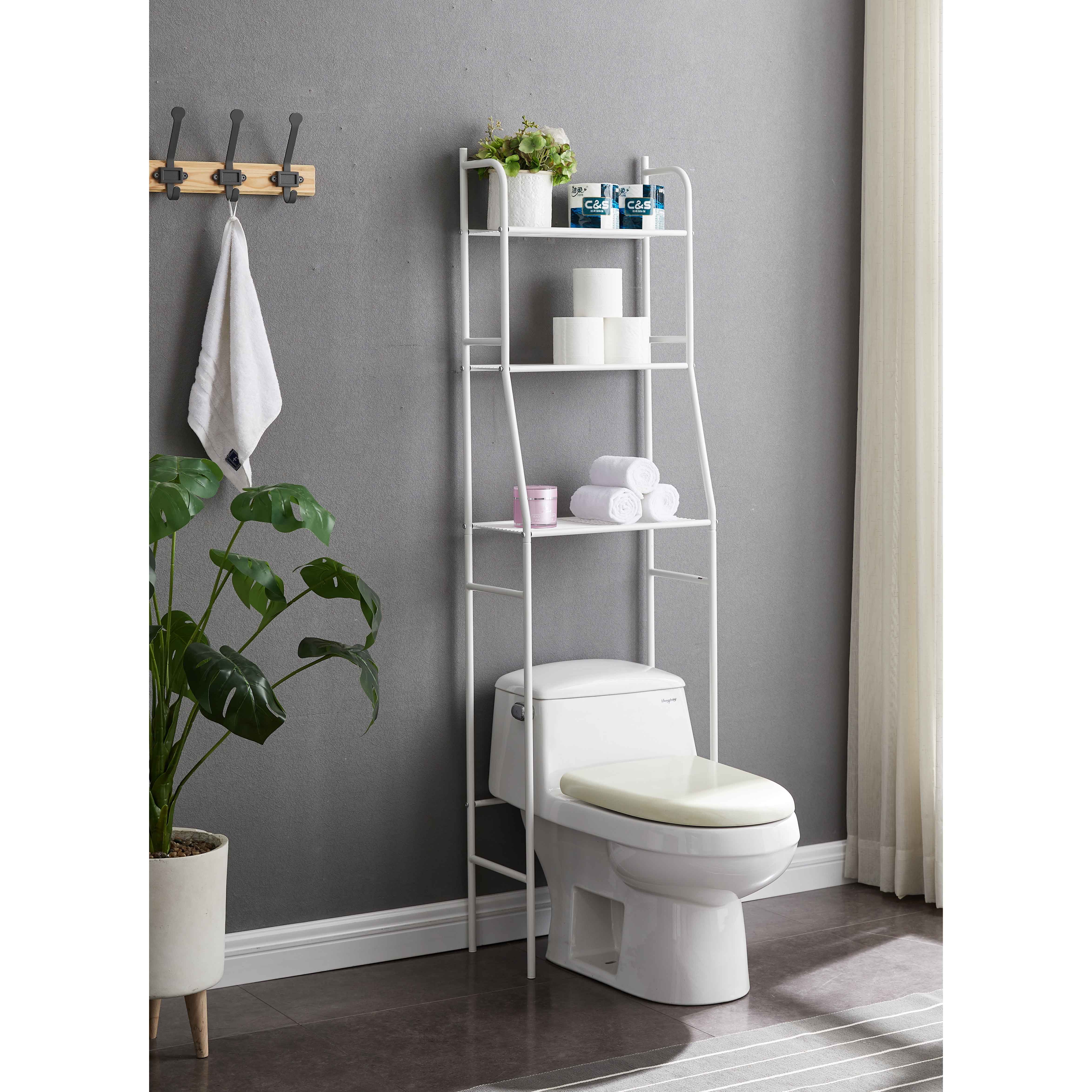 White Metal 3-Tier Over-the-Toilet Storage Shelf
