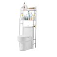 thumbnail image 1 of Over The Toilet Storage, 2-Tier Over Toilet Organizer Rack, Freestanding Above Toilet Shelf for Bathroom, Laundry, Space Saver, Stainless Steel, 1 of 7