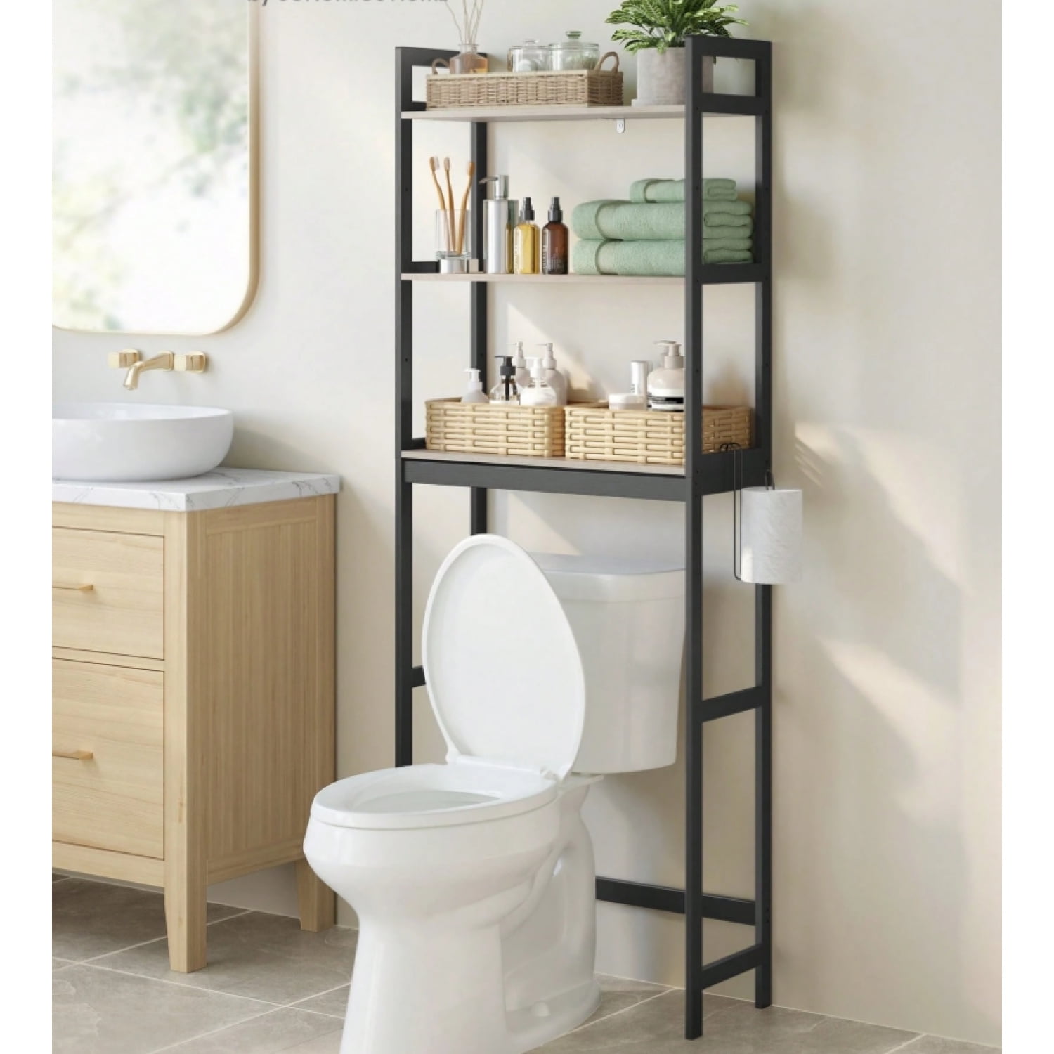 Over-The-Toilet Storage, 3-Tier Bathroom Organizer Over Toilet With ...