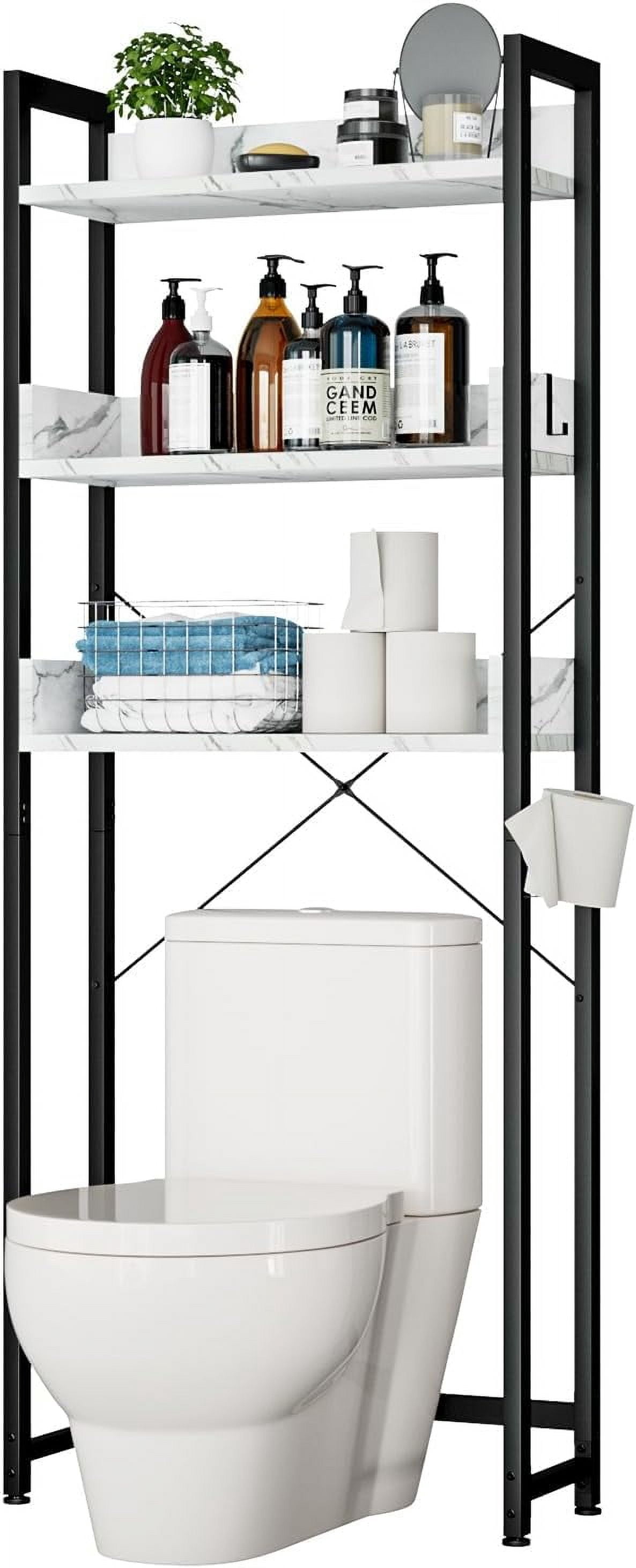 Over-The-Toilet Storage, 3 Tier Bathroom Organizer Shelf, Freestanding ...