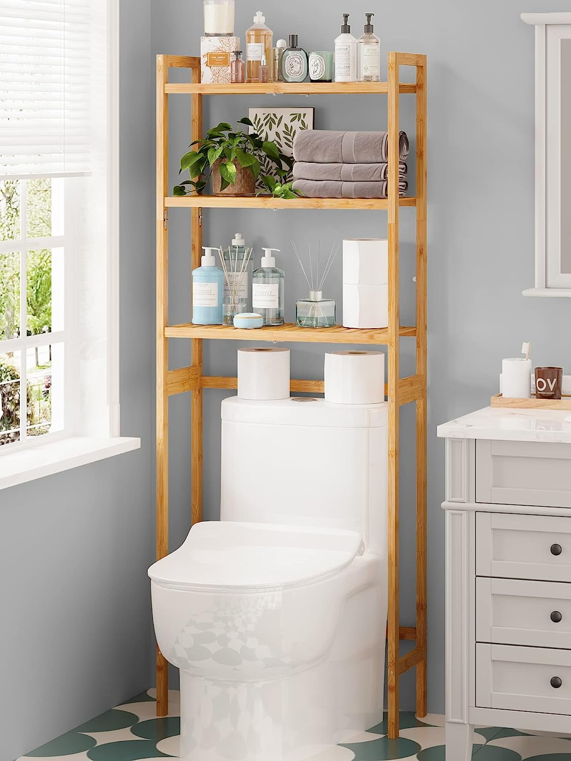 Over The Toilet Storage, 3Tier Bathroom Organizer Over Toilet with