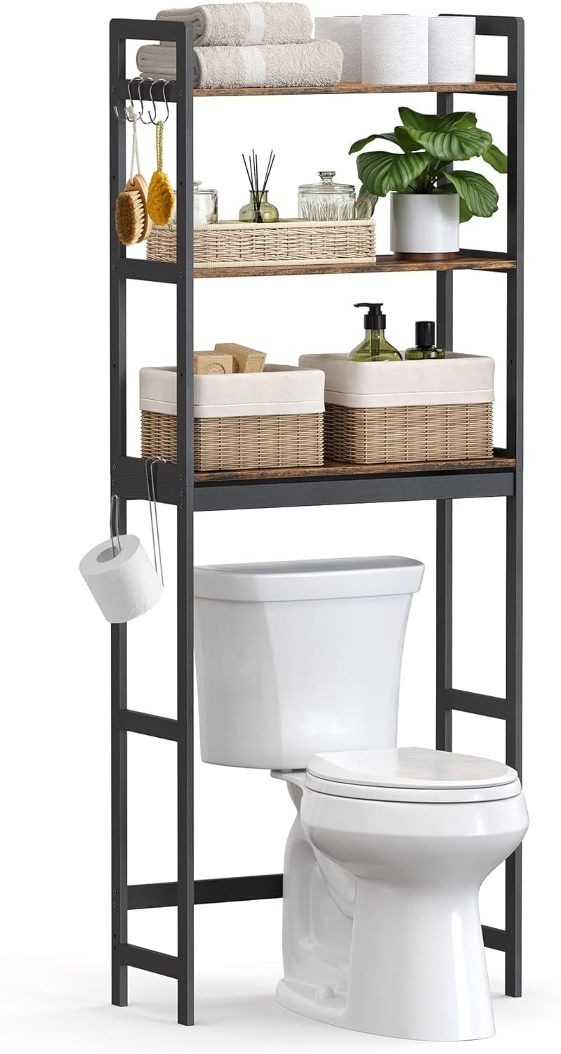 Over-The-Toilet Storage, 3-Tier Bathroom Organizer Over Toilet with ...