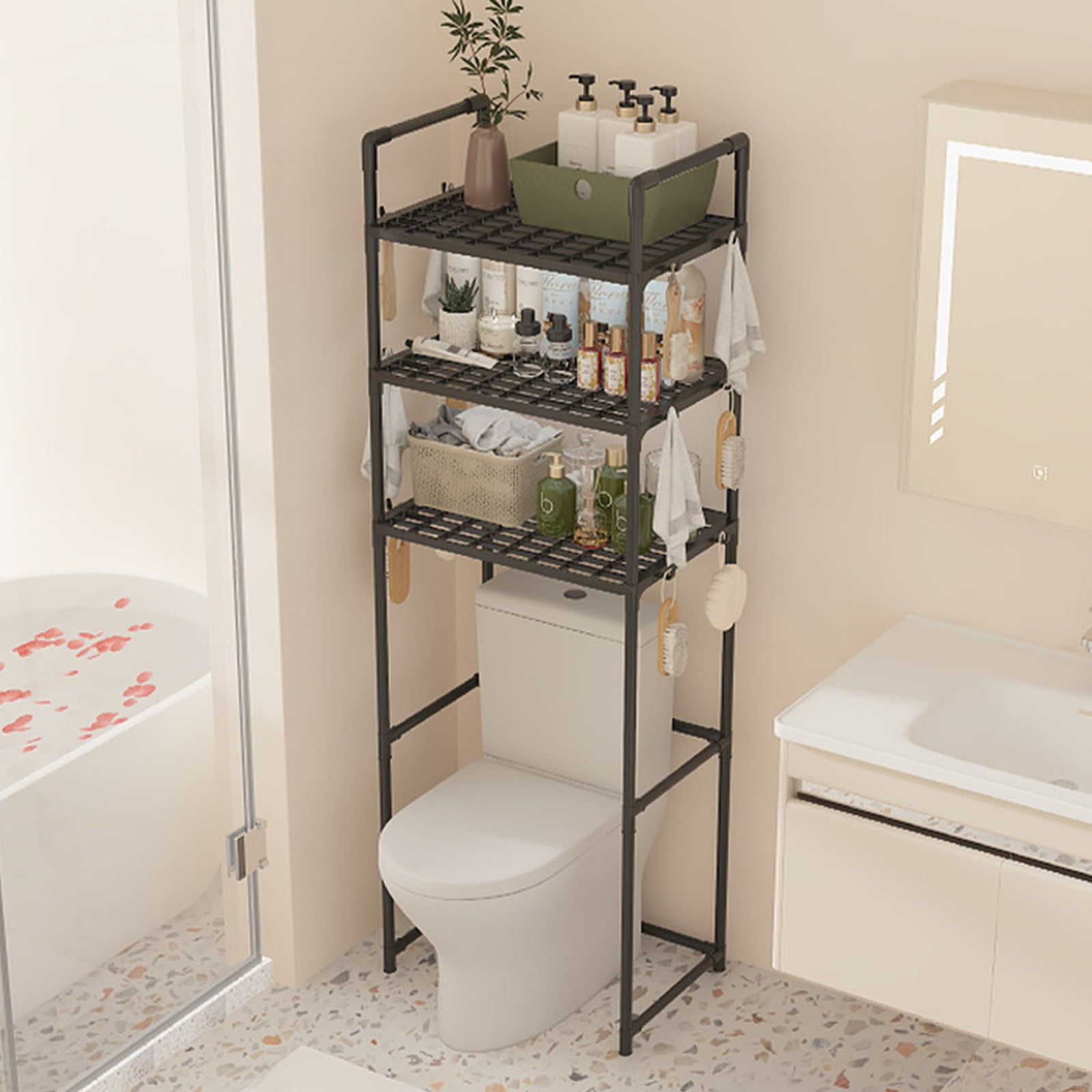 Over-The-Toilet Storage 3 Tier Bathroom Shelf Over Toilet Storage ...