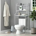 thumbnail image 1 of Over The Toilet Storage, 3-Tier Bathroom Storage Organizer, Bathroom Space Saver, Freestanding Corner Stand,59"H 22"W,White, 1 of 8