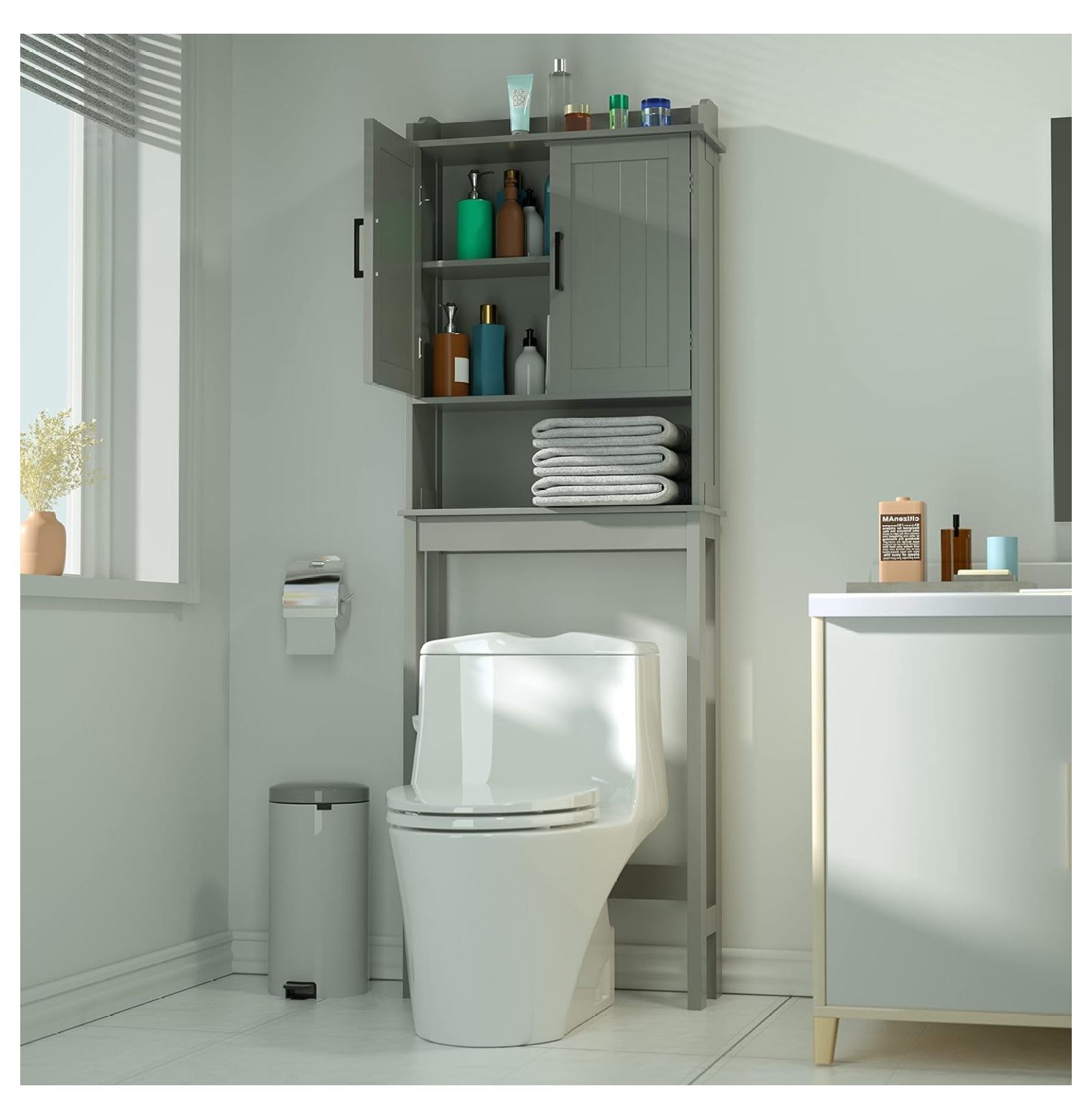 Over The Toilet Storage Bathroom Organizer and Small Freestanding