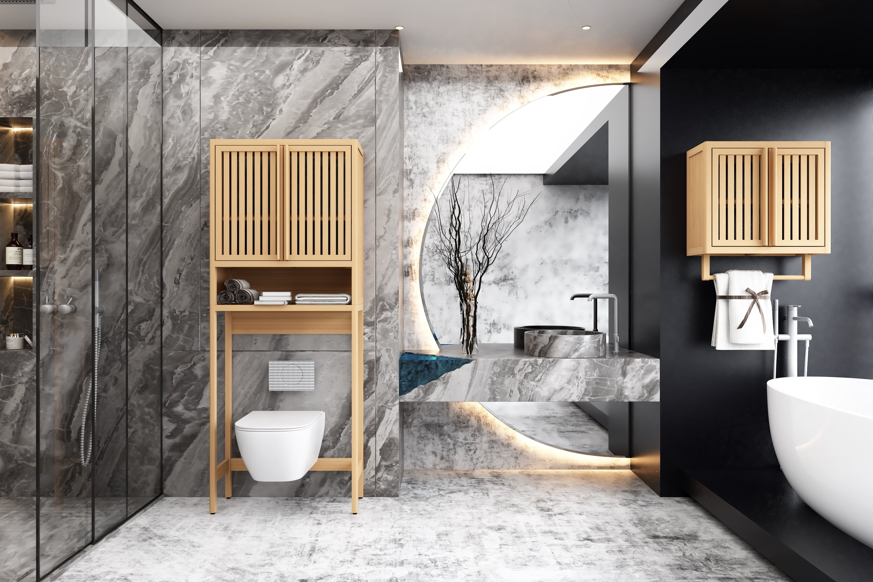 Over The Toilet Storage Bathroom Storage Rack With Open Shelf 2 ...