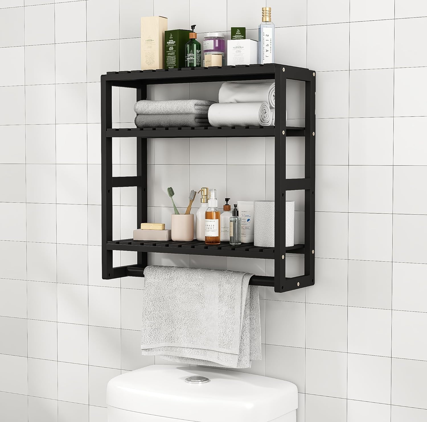 Over The Toilet Storage Bathroom Storage Shelves Organizer Adjustable 3 ...