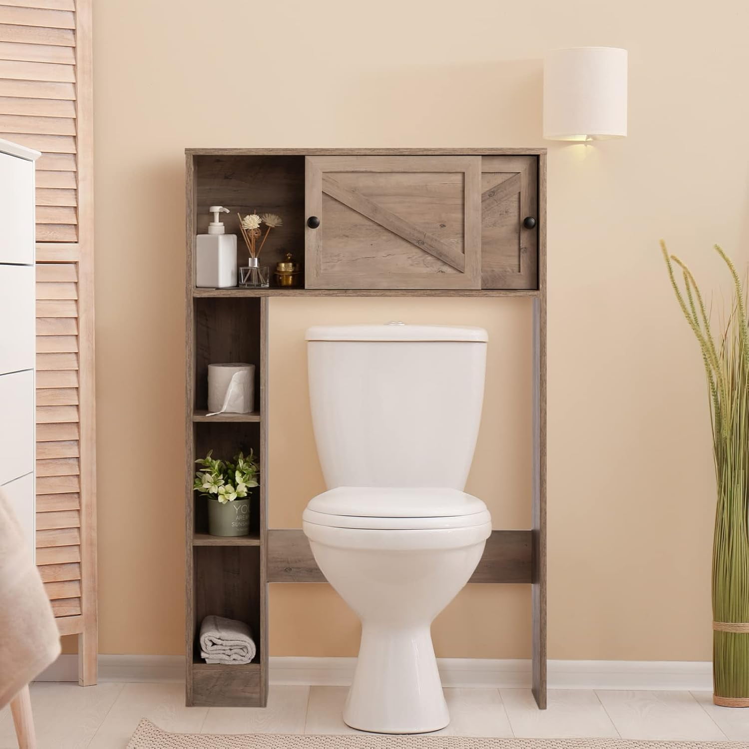Over The Toilet Storage Cabinet, Bathroom Organizer Shelf with 2 ...