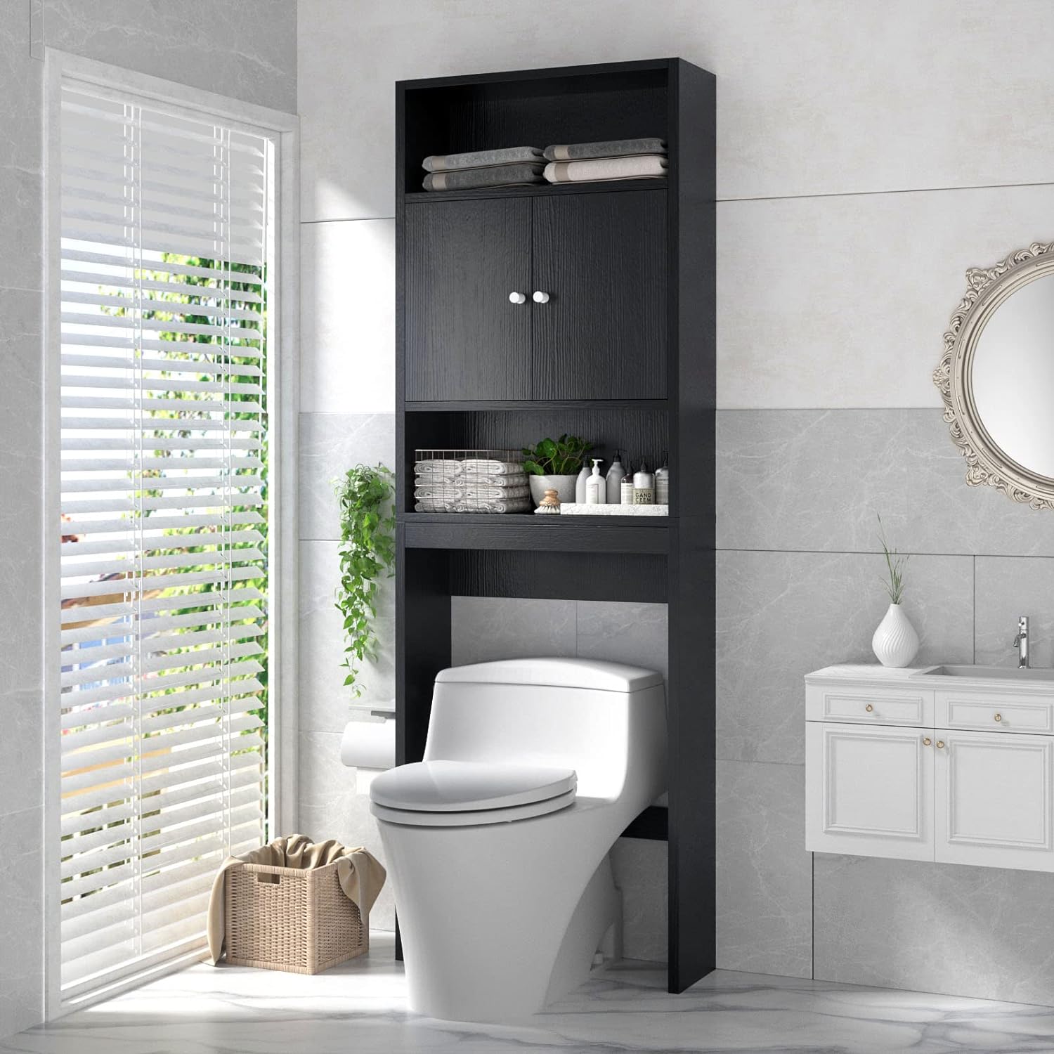 Over The Toilet Storage 77" H Bathroom Organizers And Storage Over Toilet With Open