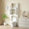 thumbnail image 1 of Over The Toilet Storage Cabinet, Bathroom Storage Cabinet Over Toilet with 2 Barn Door & Toilet Paper Holder Stand,Home Space-Saving Toilet Rack,White, 1 of 8