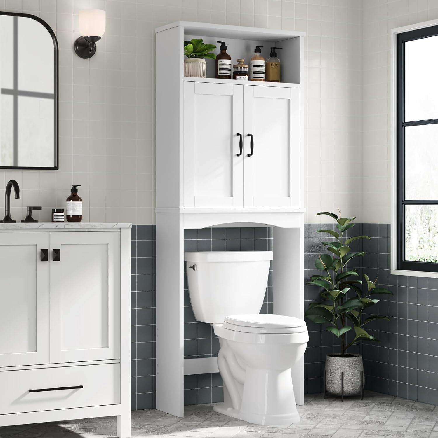 Over The Toilet Storage Cabinet Over Toilet Storage Bathroom Organizer ...