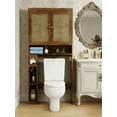 thumbnail image 1 of Over The Toilet Storage Cabinet, Bathroom Storage Organizer, Toilet Rack with Inner Adjustable Shelf,Two Doors-Yellow oak grain, 1 of 2