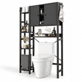Over The Toilet Storage Cabinet with Doors, 7 Tier Freestanding ...
