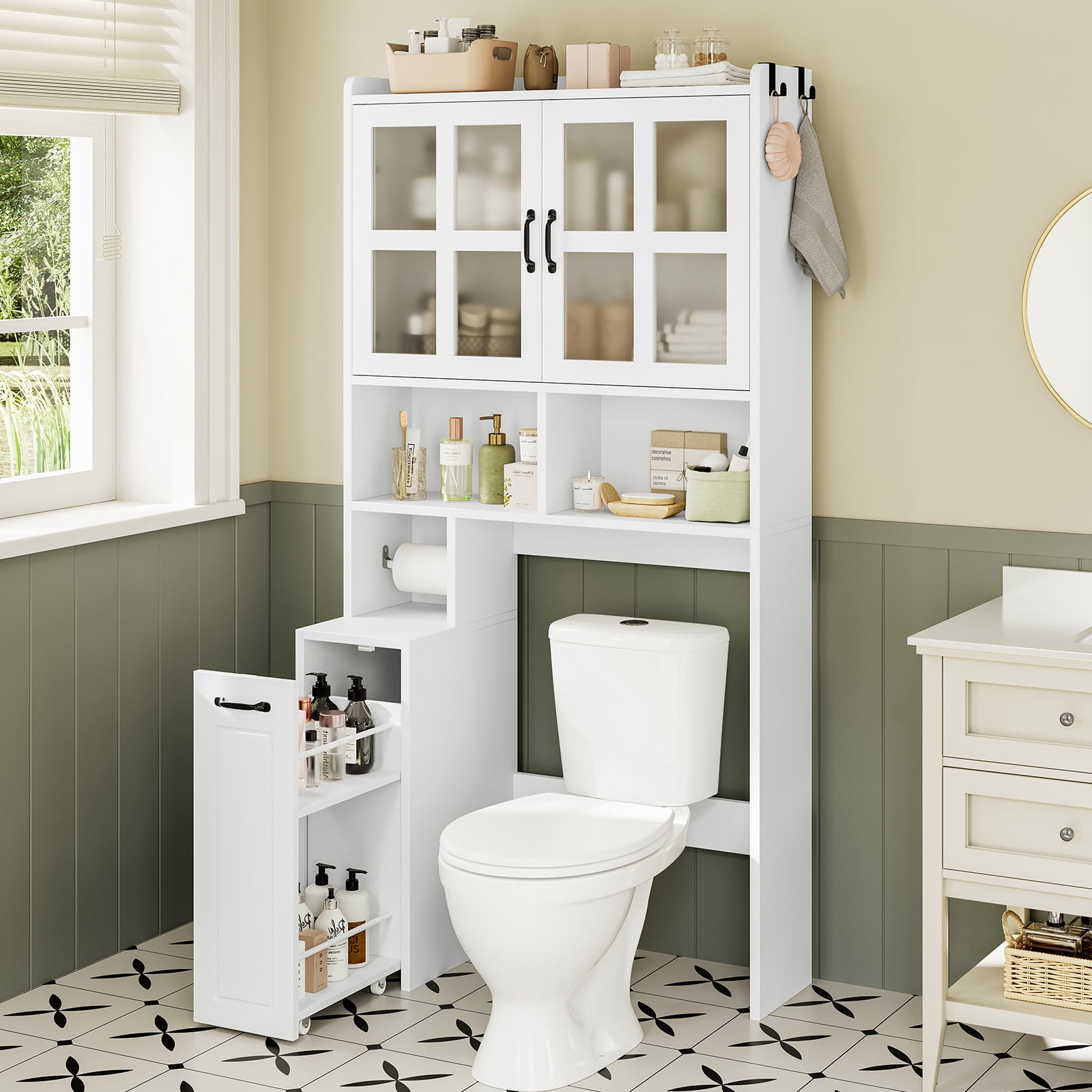 Slim Bathroom Storage Unit Grey Bathroom Storage Unit Toilet Cleaning Tidy  Box Bathroom Unit, image size:1600x1600