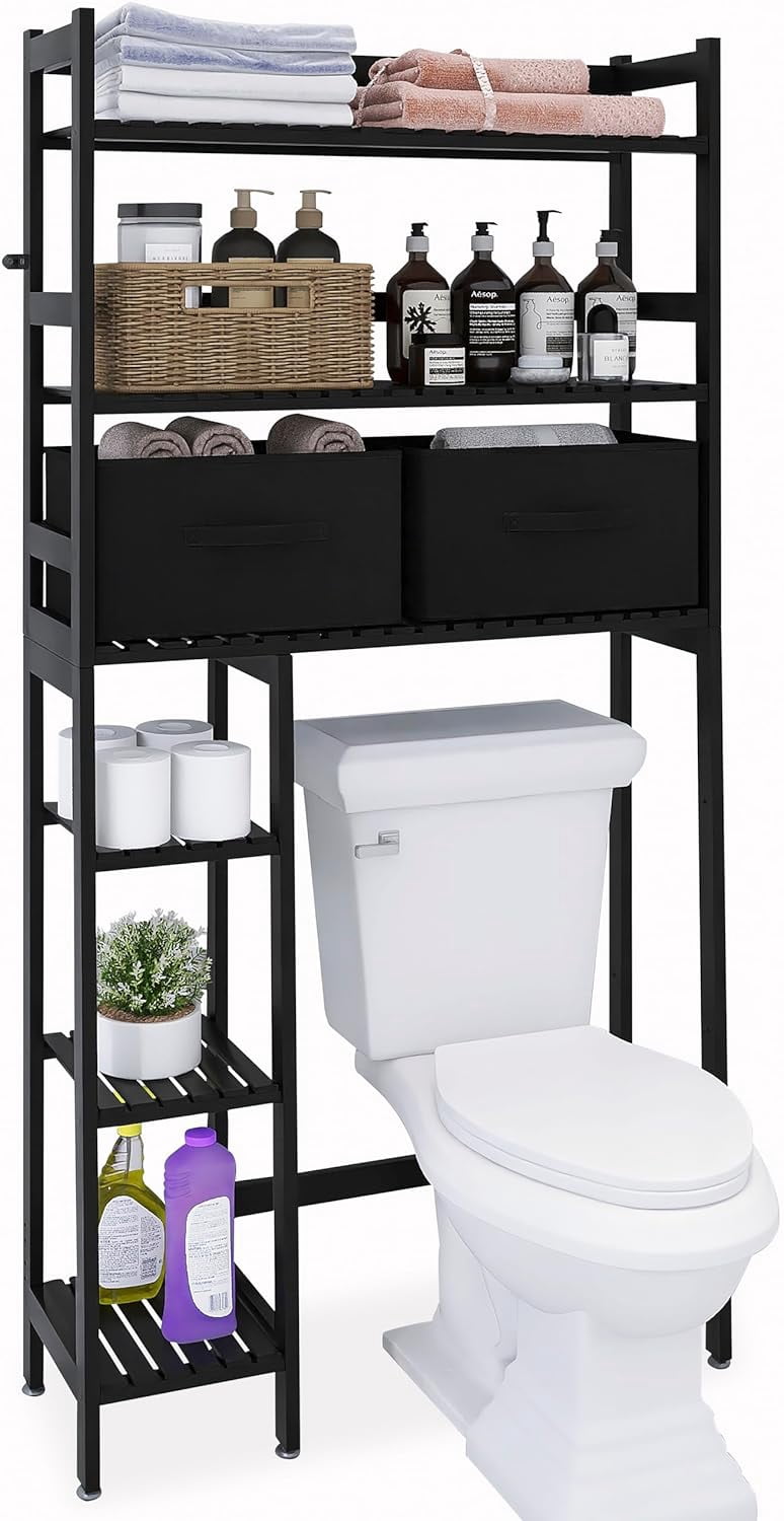 Over The Toilet Storage with Drawers, Large Bathroom Space Saver ...