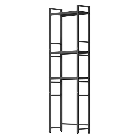 Over-The-Toilet Storage Rack, 3-Tier Adjustable Shelf Organizer with Non-Slip Base, Sturdy Carbon Steel Bathroom Space Saver Shelf, Freestanding Toilet Storage Unit