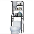 thumbnail image 1 of Over The Toilet Storage Rack, 3 Tier Freestanding Bathroom Organizer Shelf, Anti-Rust Metal Space Saving Laundry & Toilet Storage Rack, Black, 1 of 7