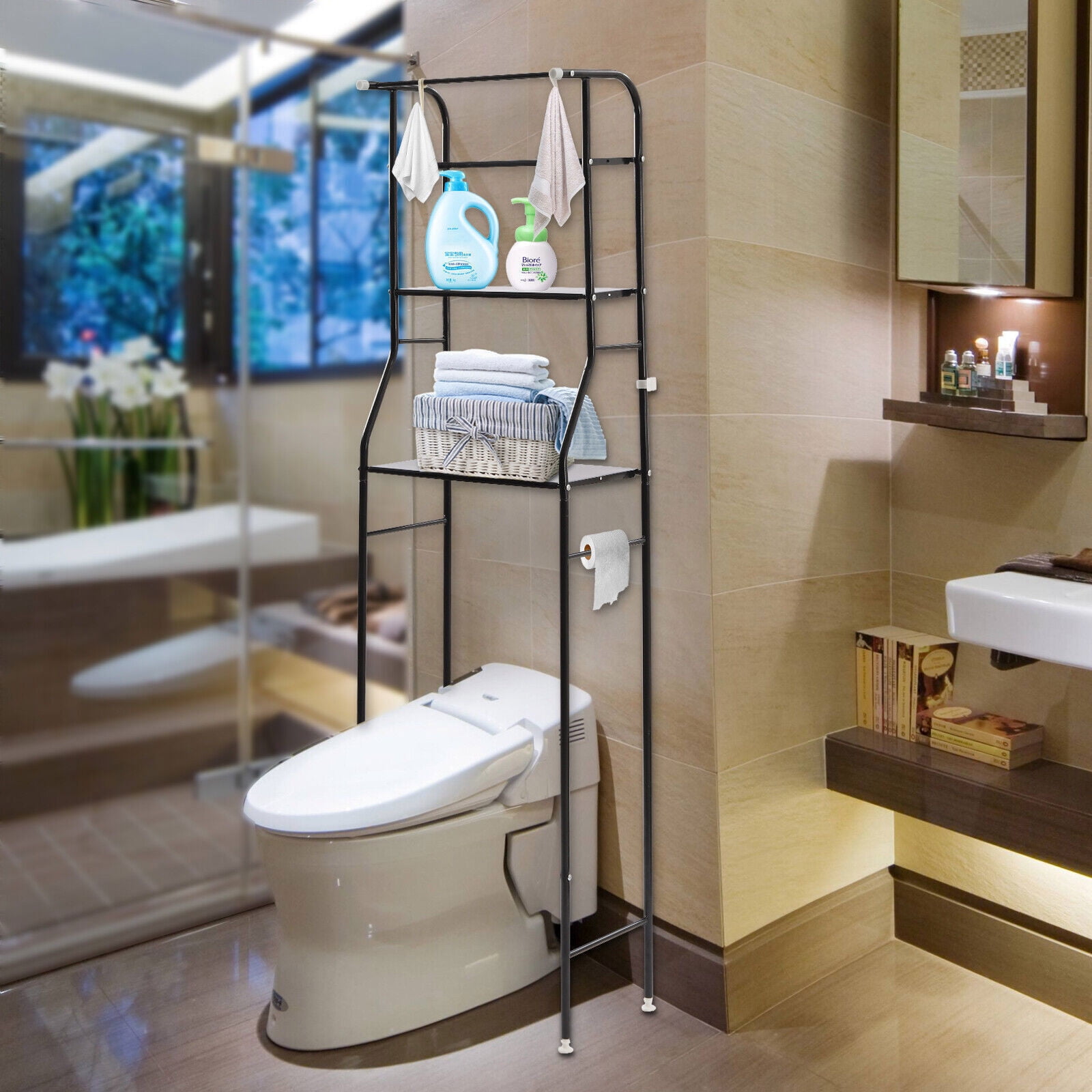 Over The Toilet Storage Rack 3Tier Metal Bathroom Shelf Space Saver