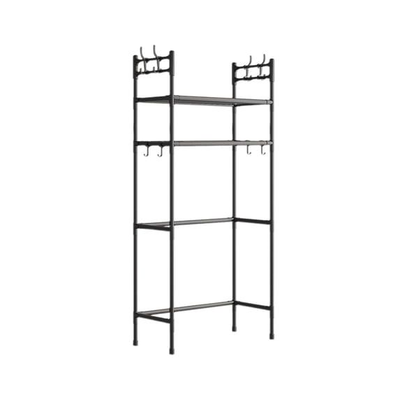Over The Toilet Storage Shelf, 2-Tier Bathroom Organizer Rack, Space Saver for Toilet Paper Shampoo Towels(Black)