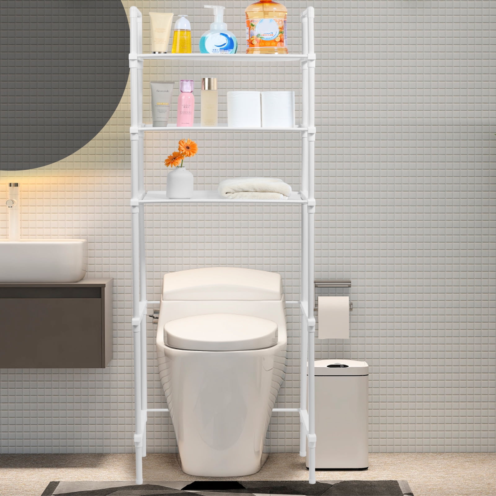 Over The Toilet Storage Shelf 3 Tier Toilet Shelf Organizer