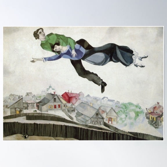 Over The Town (1913) By Marc Chagall Poster Wall Art Modern Wall Decor For Living Room Bedroom
