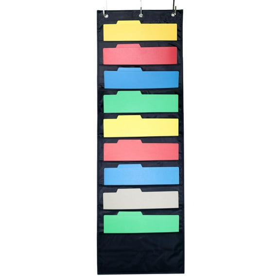 Over The Wall Hanging File Folder Organizer, Storage Pocket Chart , Home, Classroom 10 Large Pockets for Keeping Files Neatly