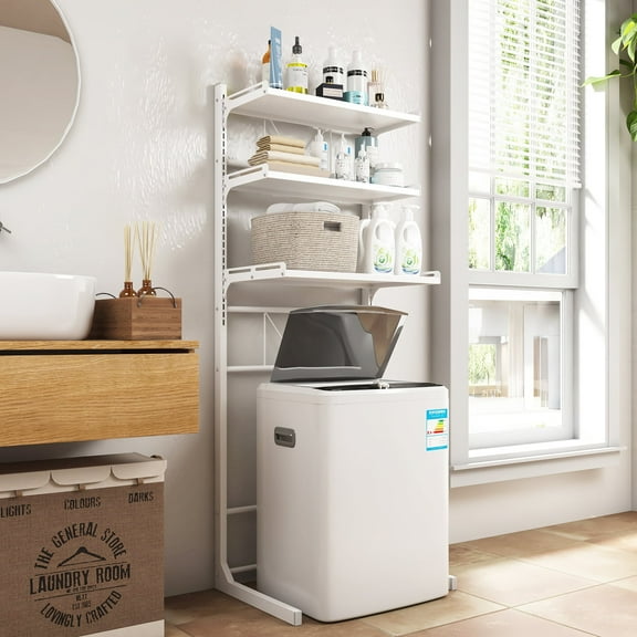 ABCOOL Over the Washer Toilet Organzier Storage Rack,  Adjustable Stand Shelf for Laundry Bathroom