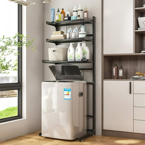 ABCOOL Over the Washer Toilet Organzier Storage Rack,  Adjustable Stand for Laundry Shelf Bathroom