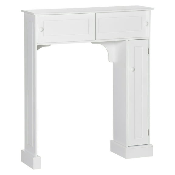 Over Toilet Storage Cabinet, Freestanding Bathroom Organizer with Adjustable Shelves, White Toilet Rack Space Saver - 35"W x 9"D x 41"H