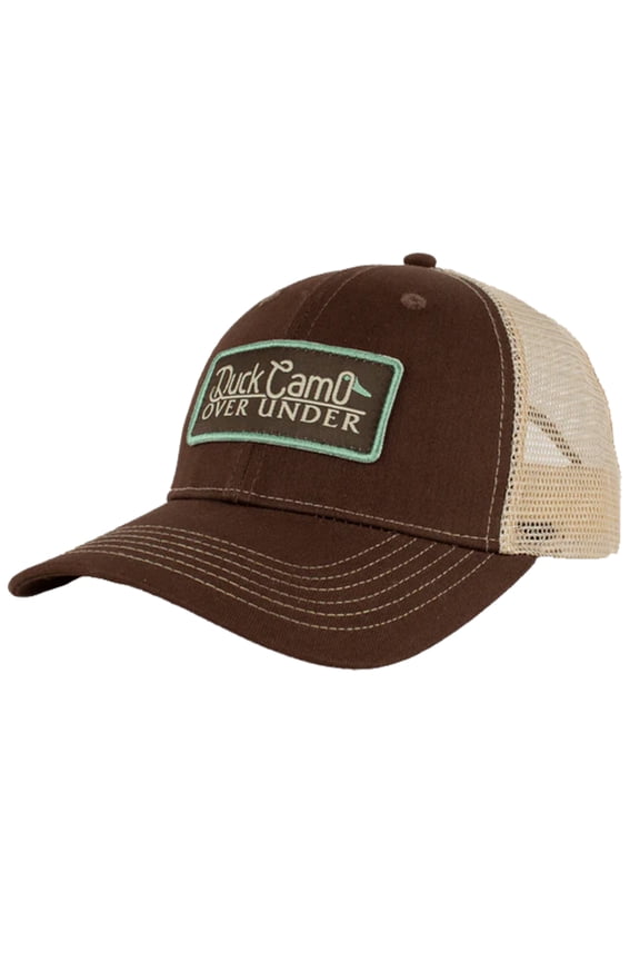 Duck Camo Logo Patch Mesh Back Trucker Hat, Brown/ Khaki
