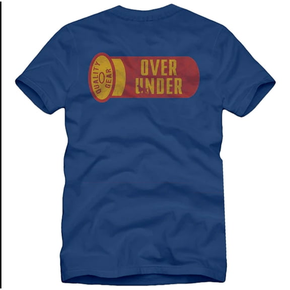 Over Under Clothing Simple Shotshell Adult Unisex Short Sleeve T-Shirt, Navy- 3XL