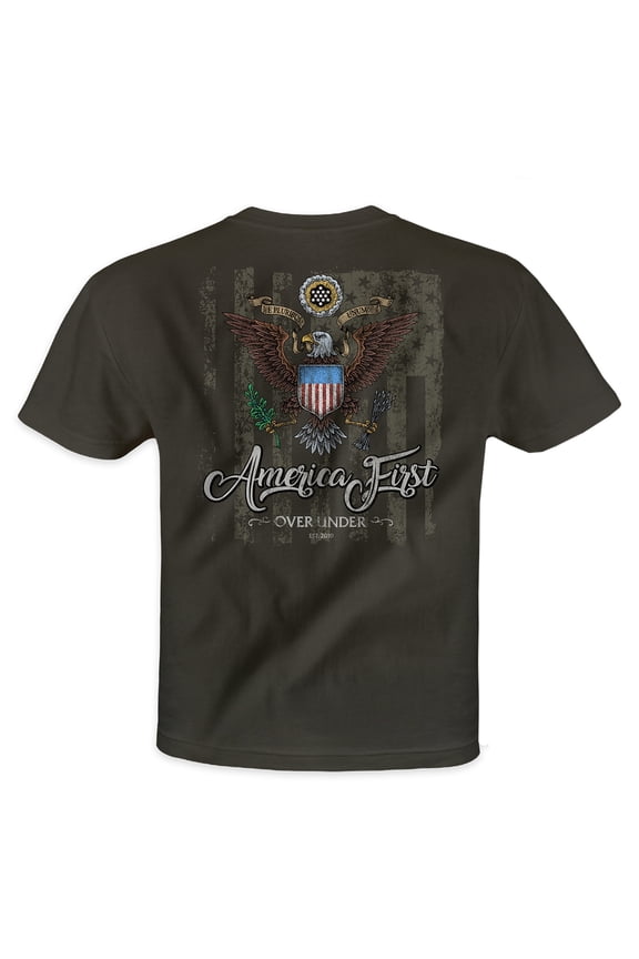 Over Under Iron Eagle Short Sleeve T-Shirt, Charcoal- X-Large