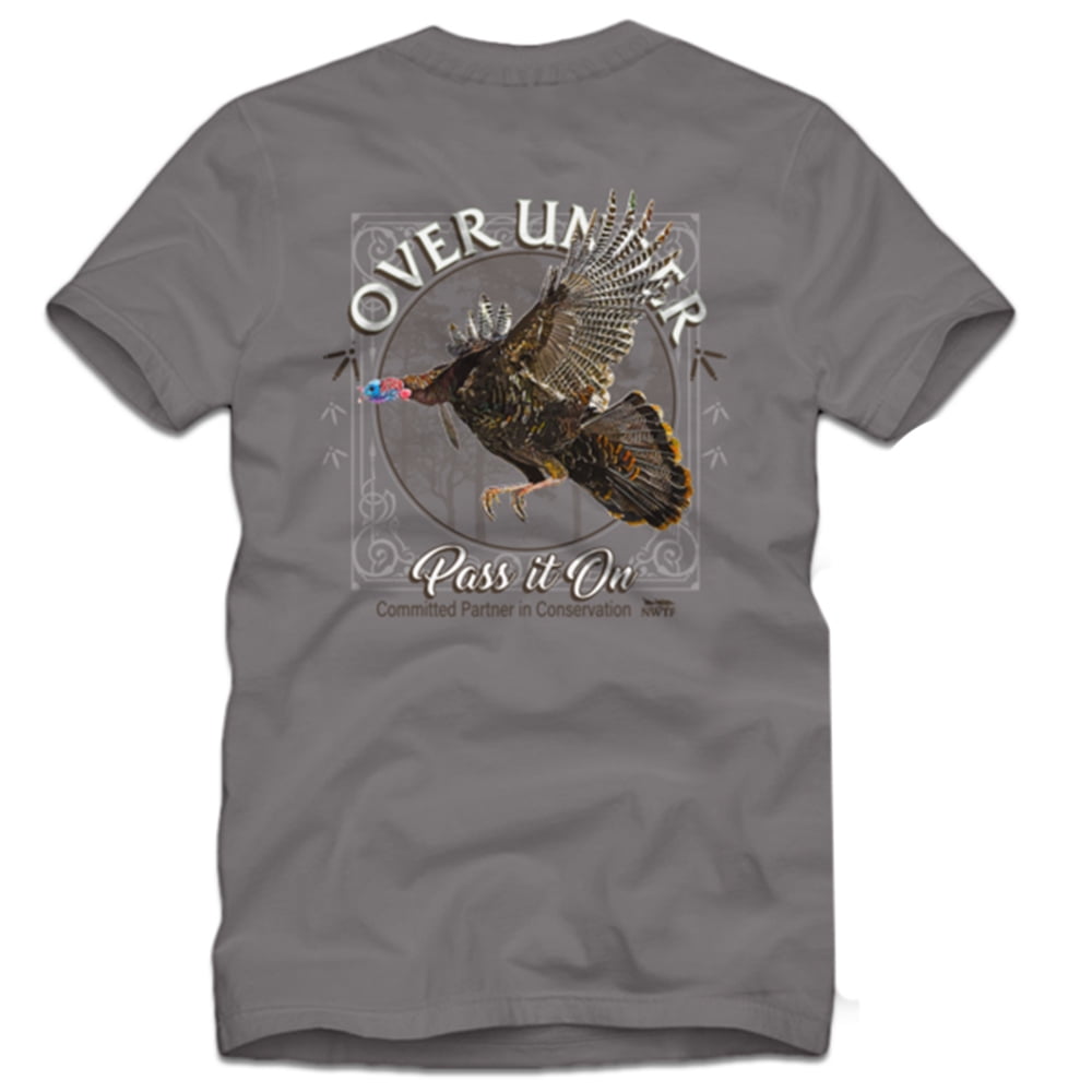 Over Under King of Spring Wild Turkey Hunting Season Adult Unisex Short  Sleeve T-Shirt, Hurricane- Large 