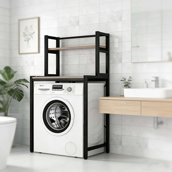 Over Washing Machine Storage Rack  Space-Saving Laundry Organizer, Durable Bathroom Shelf for Clutter-Free Home