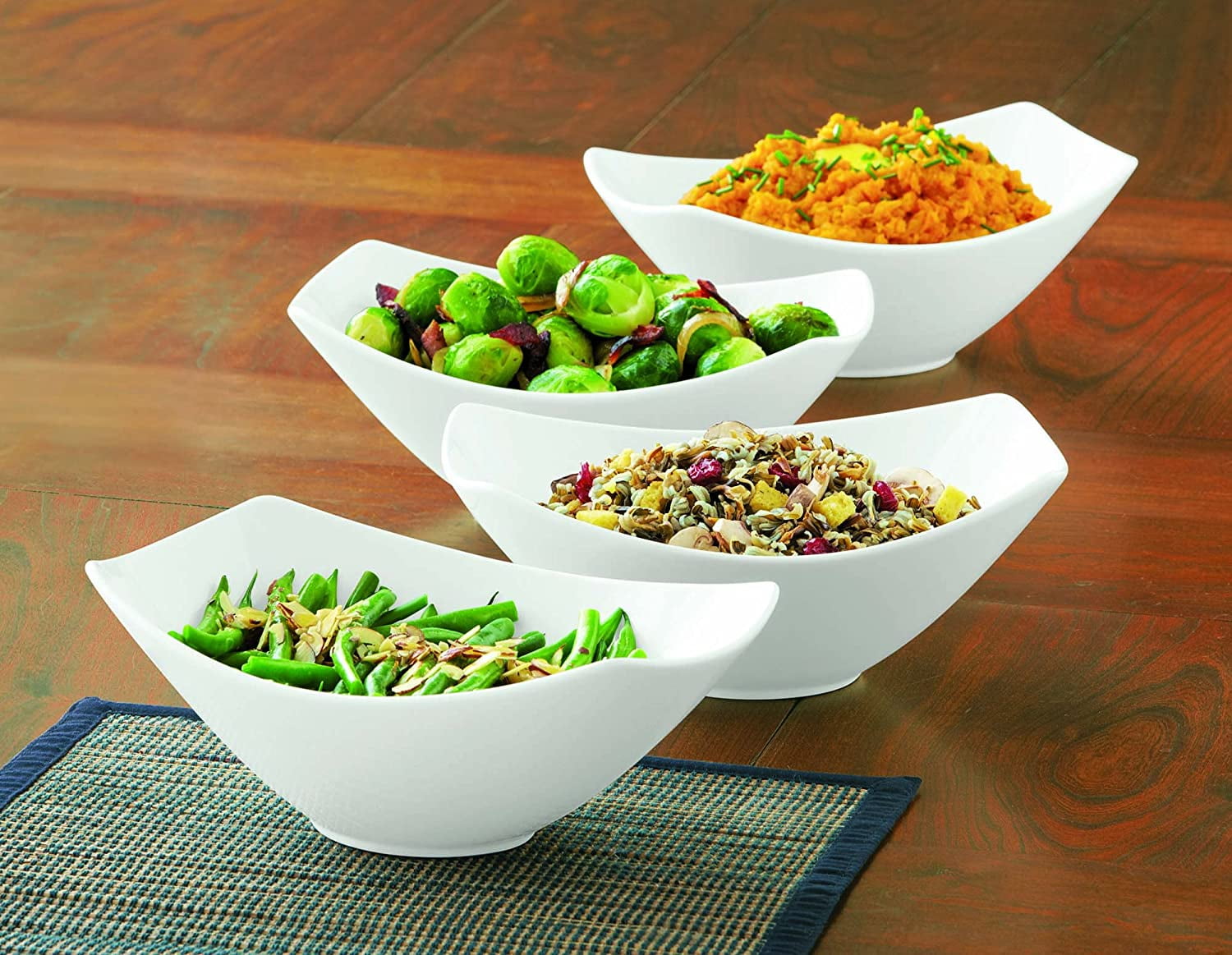 Over-and-Back 4-Piece Porcelain Serving Bowl Set (4 Bowls