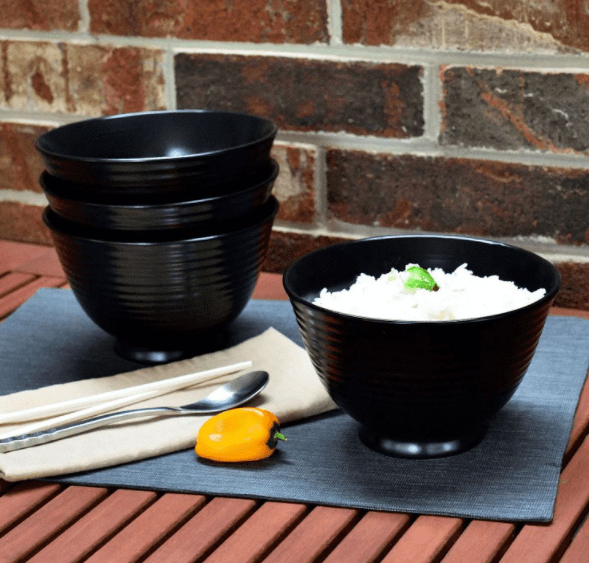 Over and Back Black Noodle Bowls, Set of 4
