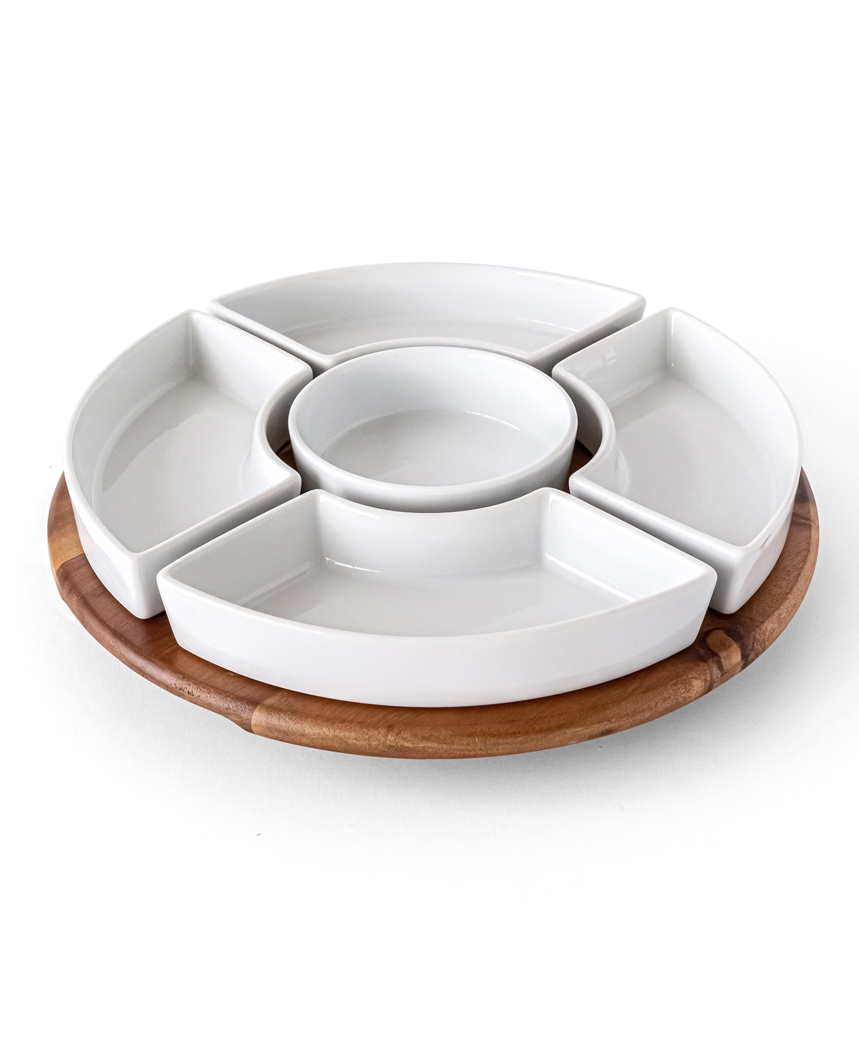 Over and Back Porcelain Lazy Susan Chip and Dip Serveware Set, 13.98