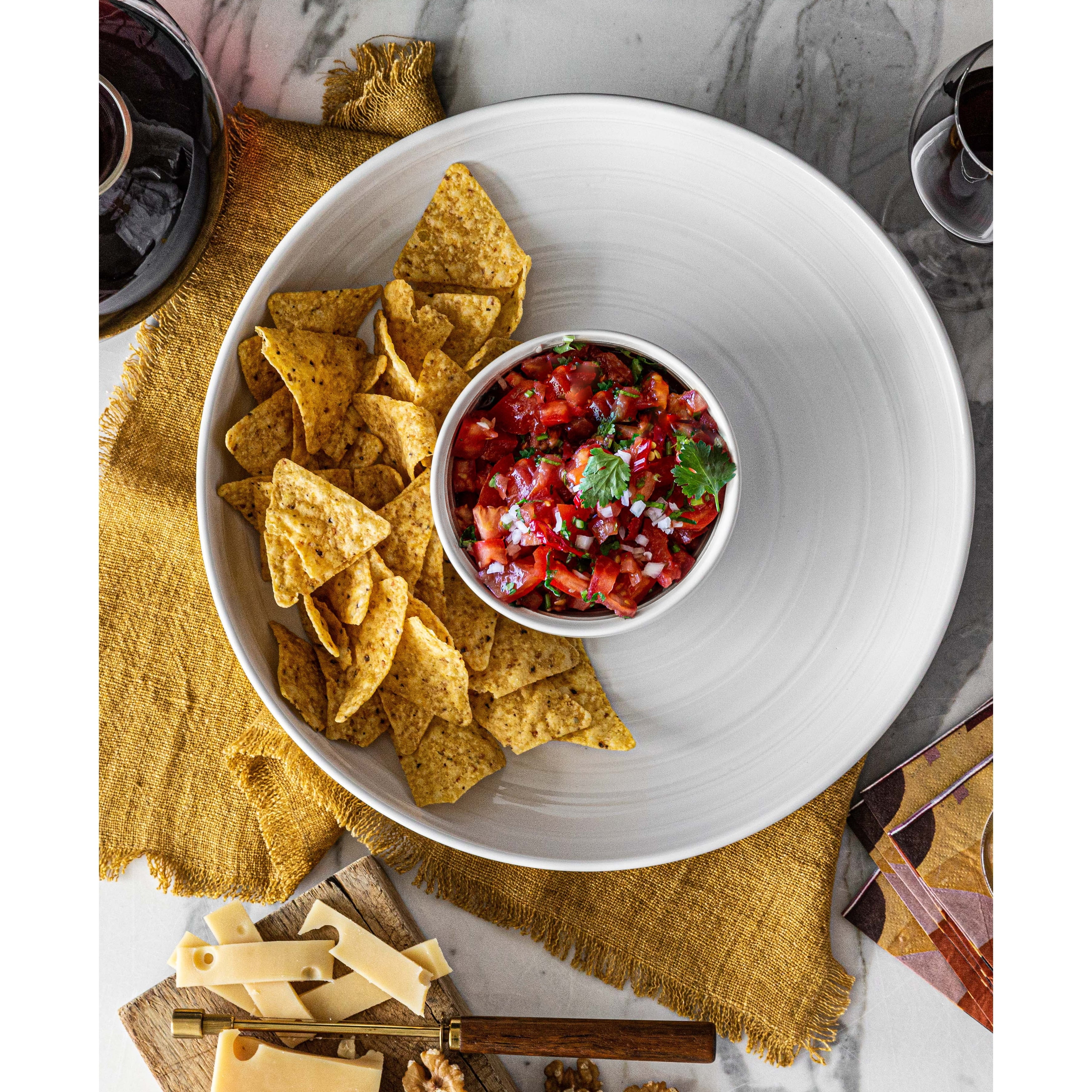 Over and Back White Stoneware Chip and Dip - Walmart.com