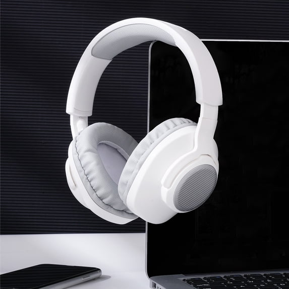 Over-ear Gaming Headset, Hwkond 5.3 Bluetooth Earphones Foldable Headworn High-definition Microphone, Subwoofer, Mobile Phone, Wireless Sports Games, Bluetooth Earphones,White