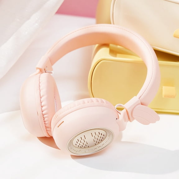 Over-ear Gaming Headset, Hwkond Bluetooth Headphones Headset Plug In Cable Bluetooth Heavy Bass Intelligent Noise Reduction HIFI Speaker Super Long Life Inductive 0 Delay,Pink