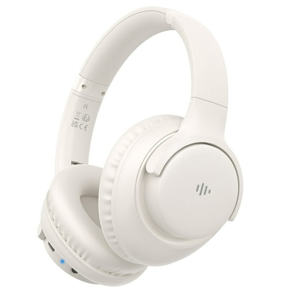 KVIDIO Wireless over-Ear Headphones, Bass HiFi Stereo Wireless Headphones with Microphone, Noise Isolation, Ultra-Long Running Time, Foldable Bluetooth Headphones for Computer Laptop Mobile, Beige