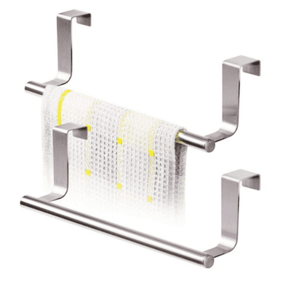 Dish Towel Holder,Stainless Steel Towel Bar Holders,Kitchen Towel Racks,Hanging at the Door of the Kitchen Cabinet or Cupboard, Over the Cabinet Rack for Hand, Dish, Tea Towels,9.5" Wide 1Pack