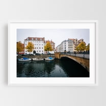 Over the Christianshavn Canal - Copenhagen Denmark Photography White Framed Wall Art Print 12 x 18 inches