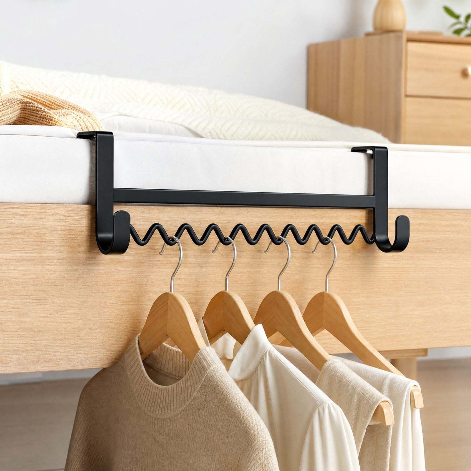 Over the Door Clothes Hanger Rack, No Drill Wave Shaped Hanging ...